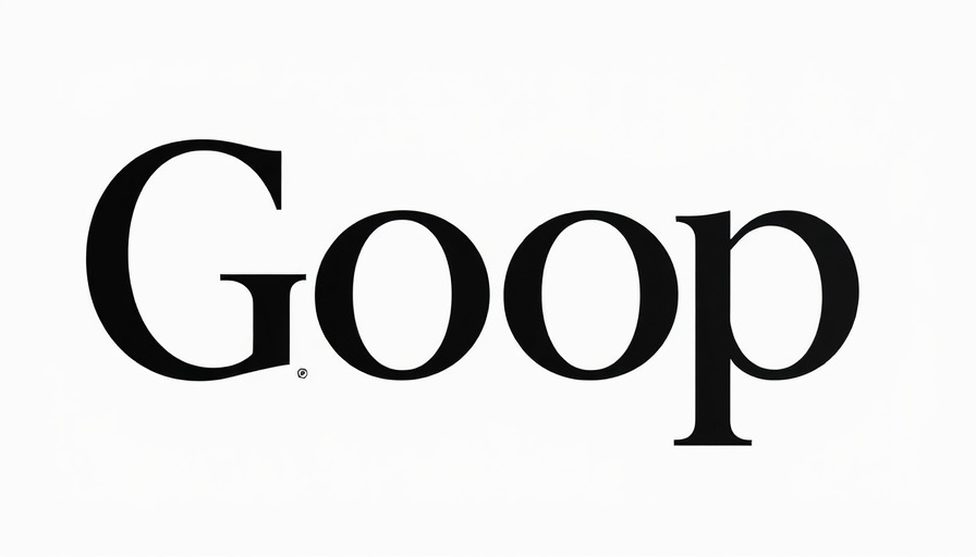 Minimalistic Goop logo in black and white serif font.