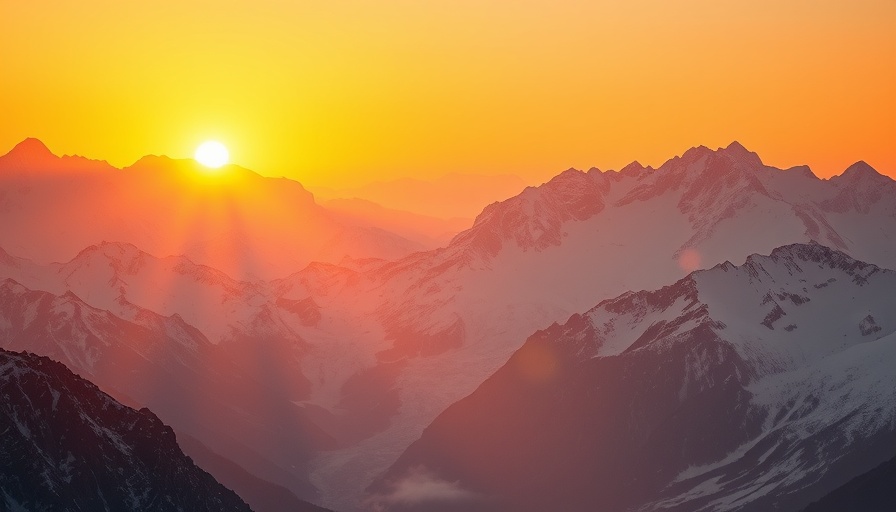 Overcome self-sabotage and achieve goals with inspiring sunrise over mountains.