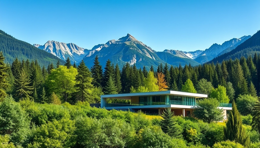 Modern building in lush forest with mountains; Aspen summer travel guide.