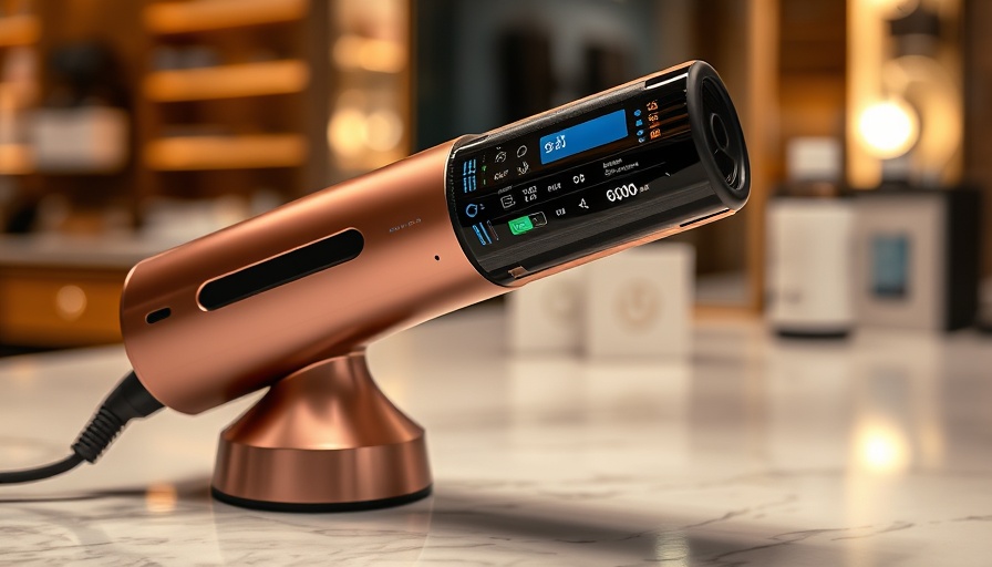 Advanced high-tech hair styling tool on salon countertop.