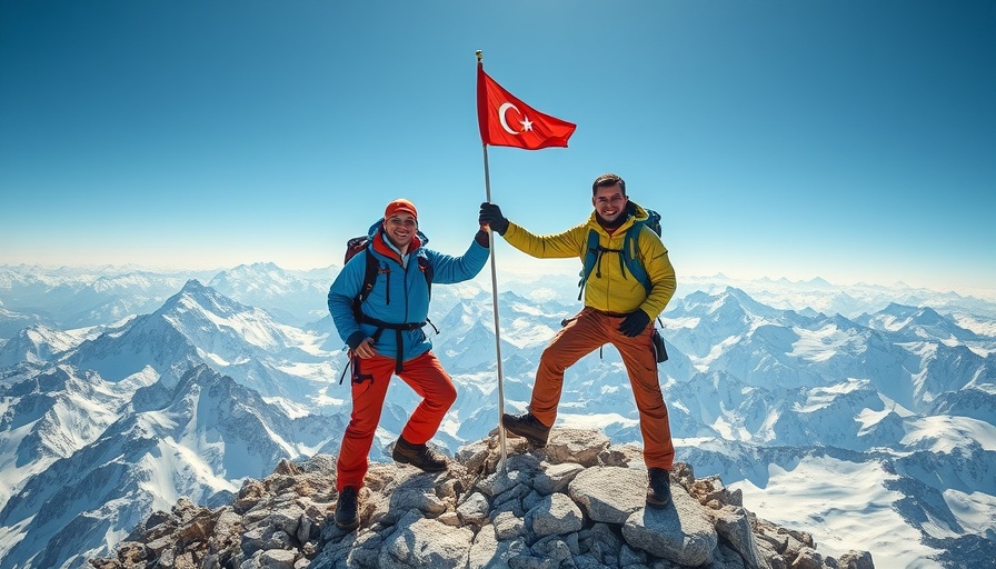 Rugby player with quadriplegic partner on Tien Shan summit