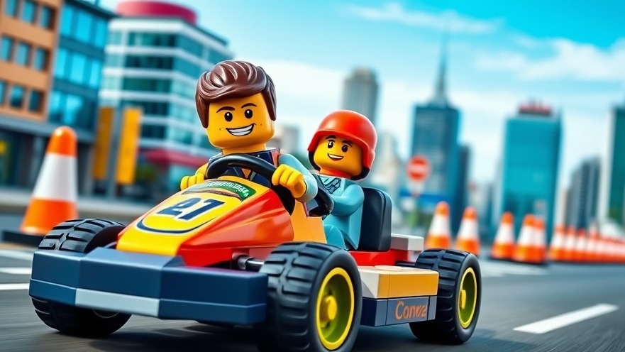 Colorful LEGO Go-Kart promoting frühe Bildung and Teamarbeit beim Spielen.
