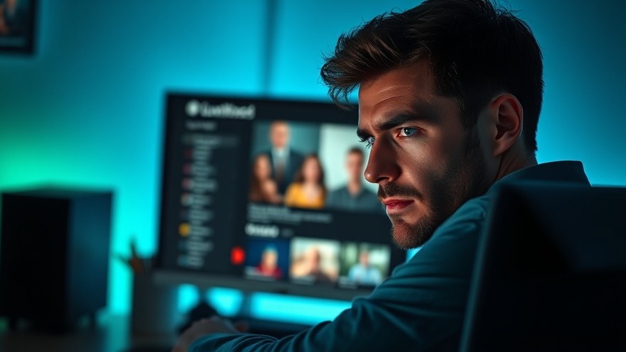 Focused German person downloading videos securely, ensuring Datenschutz and Datensicherheit.