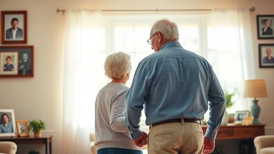 Elderly couple holding hands in a sunlit room, highlighting innovative Pflege for Gesundheitsversorgung.