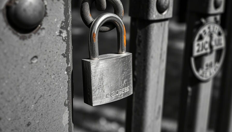 Rustic padlock on a gate symbolizing GoAnywhere cybersecurity vulnerability.