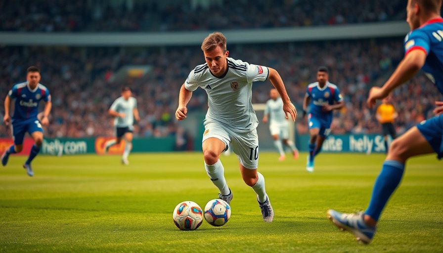 Eintracht Norderstedt player dribbles soccer ball intensely in Lotto-Pokal match.