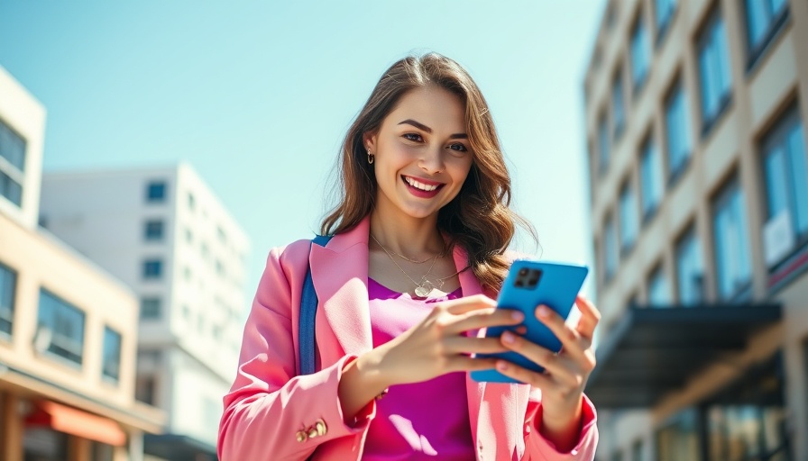 Woman with smartphone enjoying O2 Flash Sale on unlimited plan.