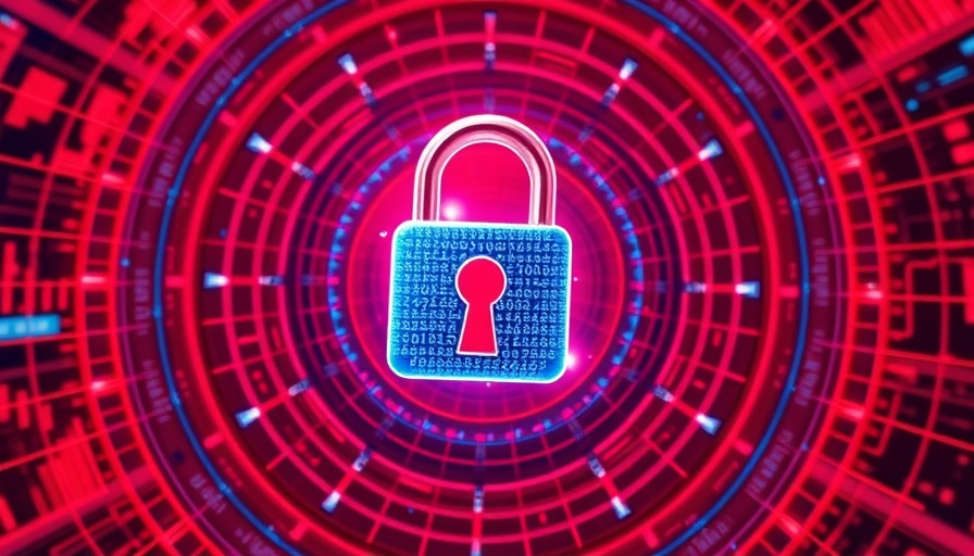 Cyberangriff auf Discord: digital lock in red and blue cyber grid.