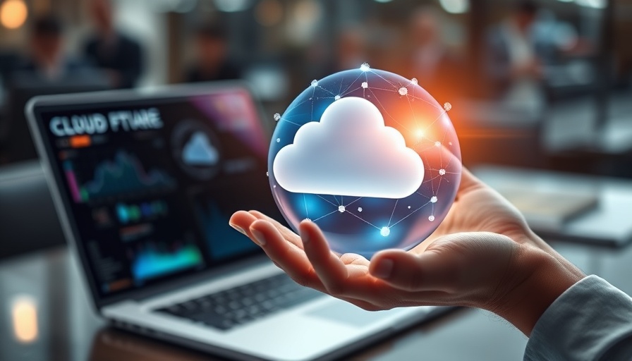 Strato WordPress Hosting Test: Hand with cloud tech icon in front of laptop.
