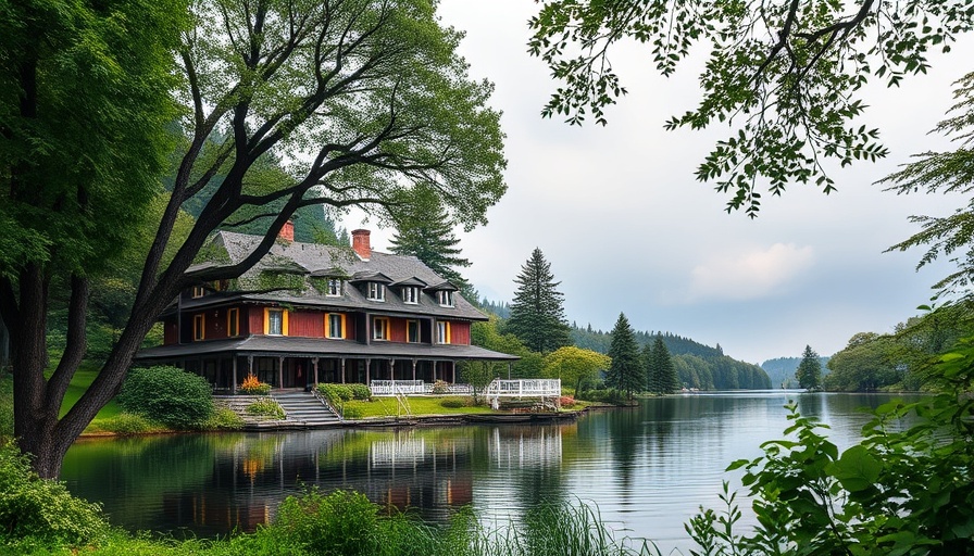 Hotel Alter Meierhof by the lake surrounded by green trees.