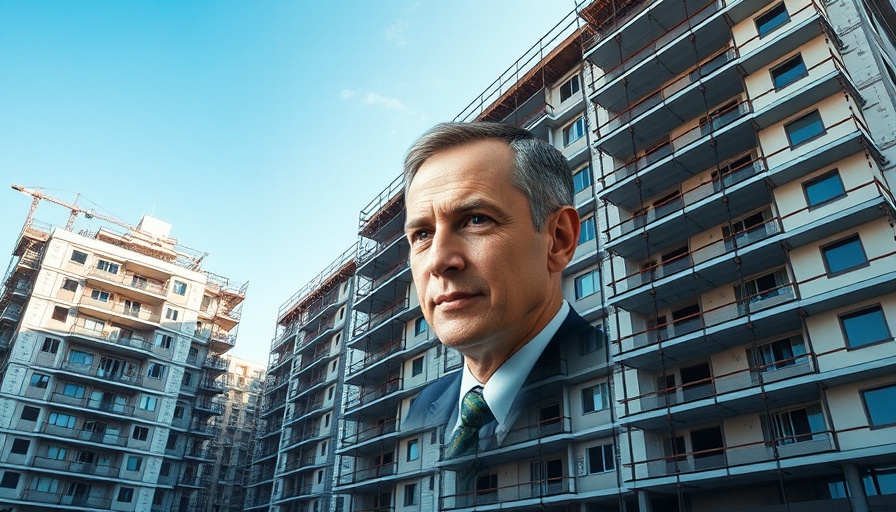 Teuer wohnen in Bad Oldesloe: modern construction with businessman portrait.