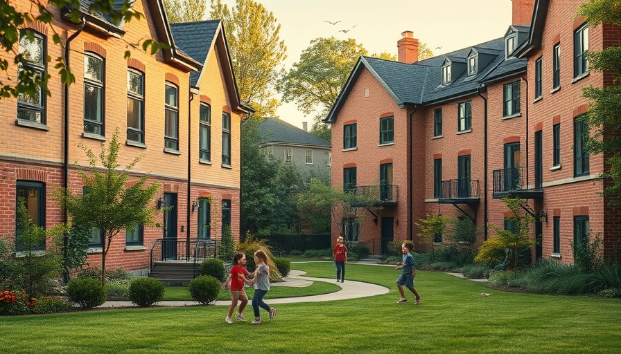 Charming residential area near Hamburg with modern buildings and park