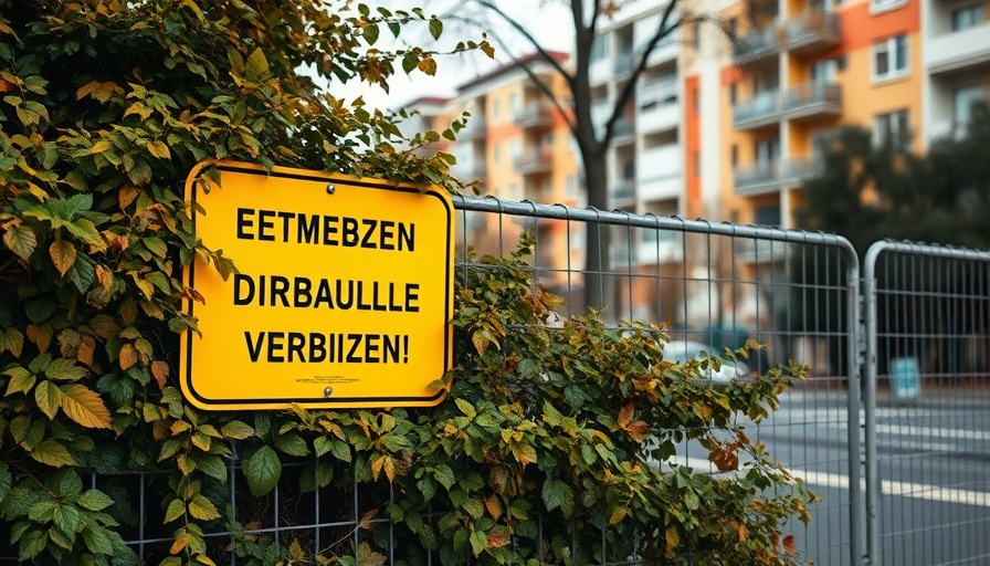Construction fence with warning sign at Wohnungen in Bergedorf site.