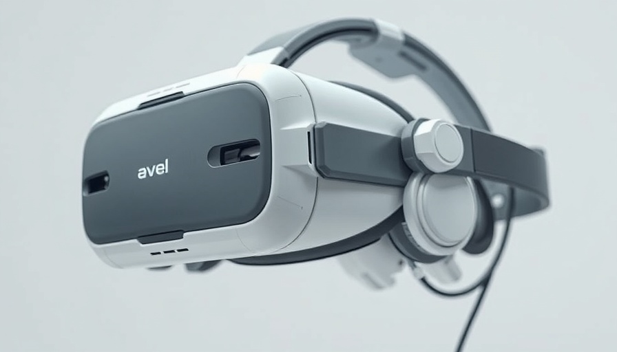 Close-up view of futuristic VR headset Apple Vision Pro 2025, showing detailed design.