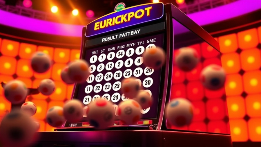 Eurojackpot lottery draw with vibrant machine and numbers.