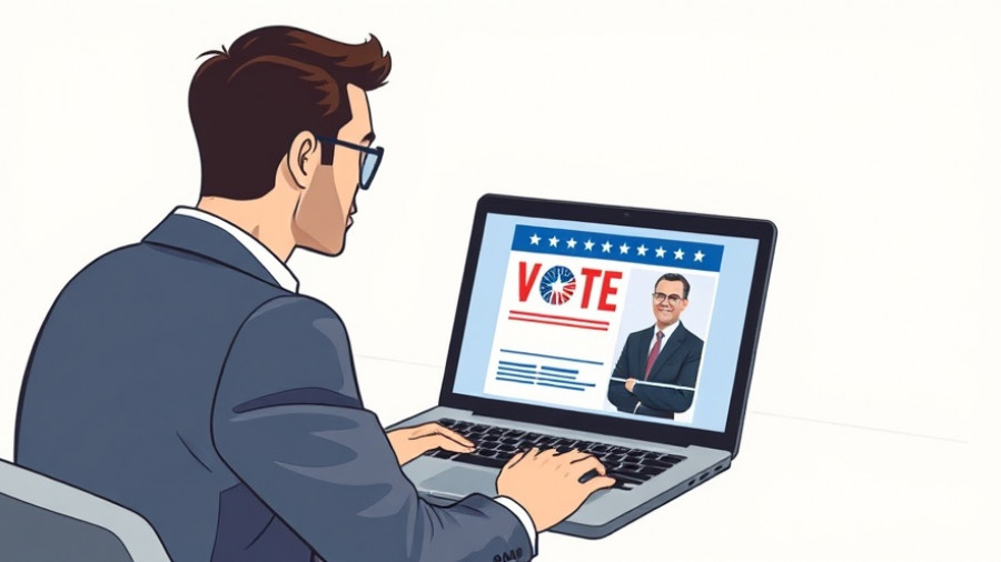 Illustration of online political ad representing EU-Regeln für politische Online-Wahlwerbung.