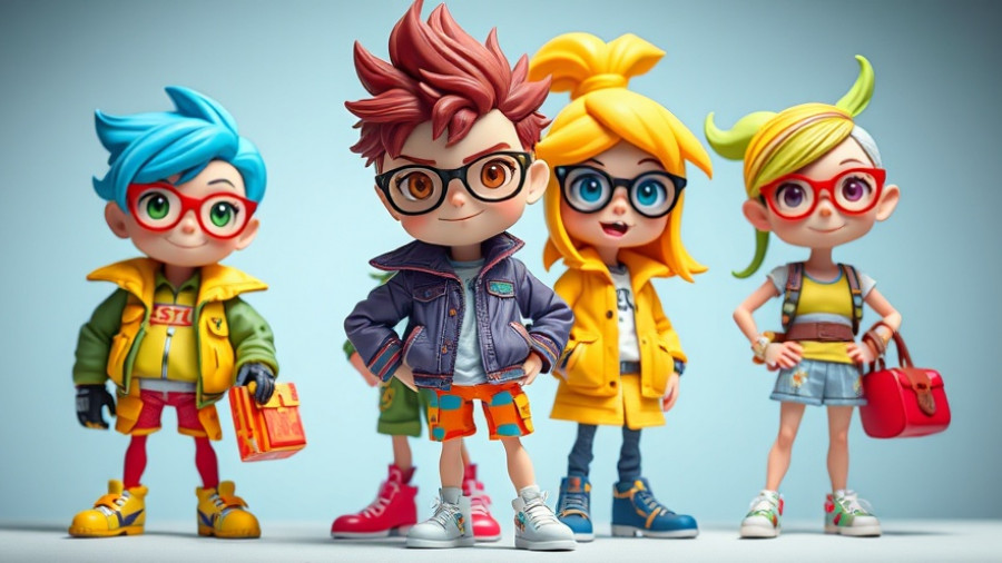 Craze Glam Monstars sammeln vibrant cartoon characters and packaging.