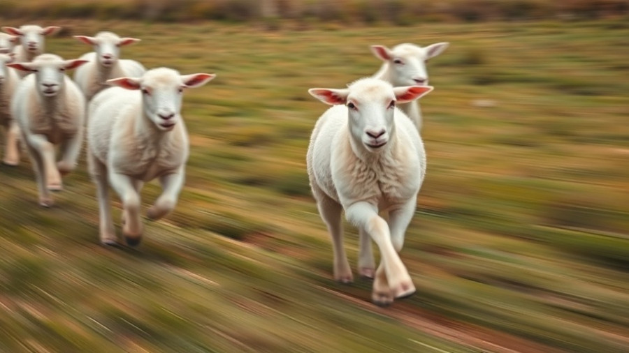 Running sheep in Germany, referencing wolf attacks.