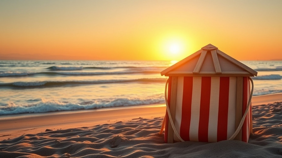Strandkorb on Sylt beach at sunset for auction.