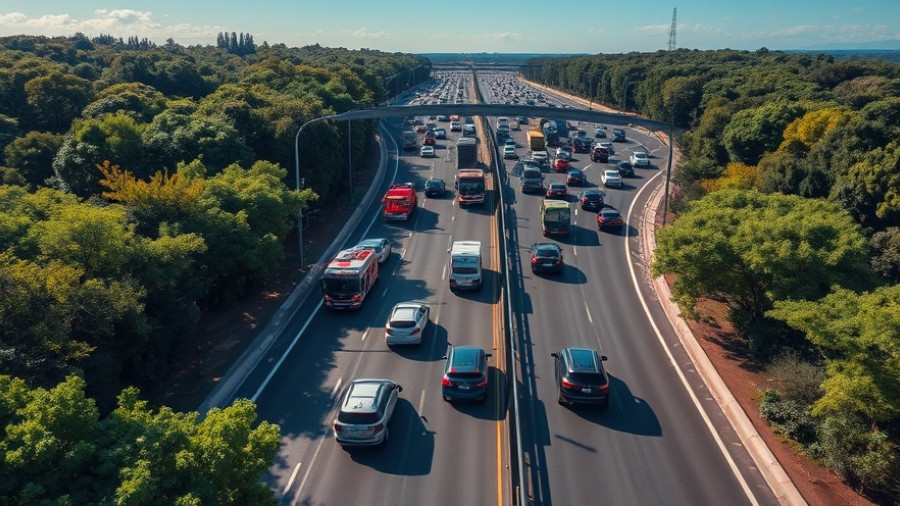 Traffic build-up due to Auffahrunfall auf der A1, with emergency vehicles present.