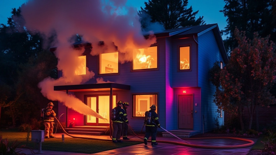 Firefighters responding to house fire in Reinbek.