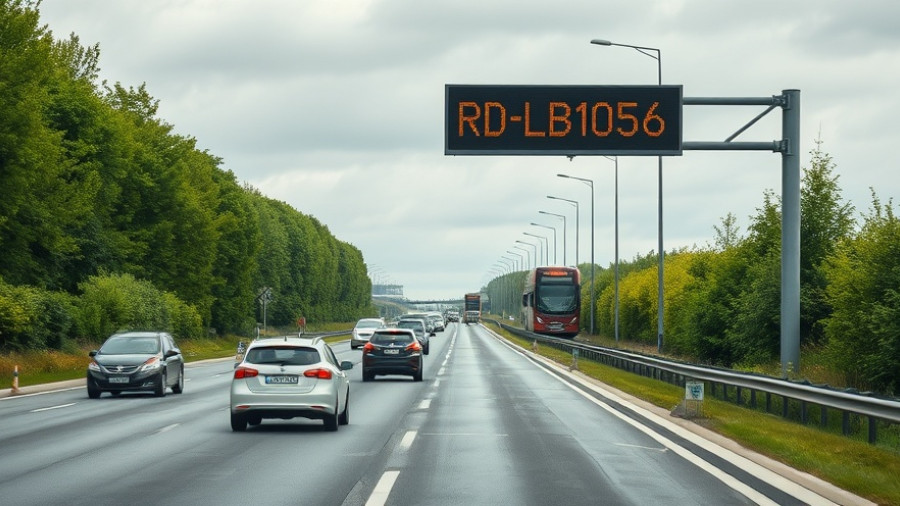 Traffic monitoring on German highway with license plate RD-LB1056.