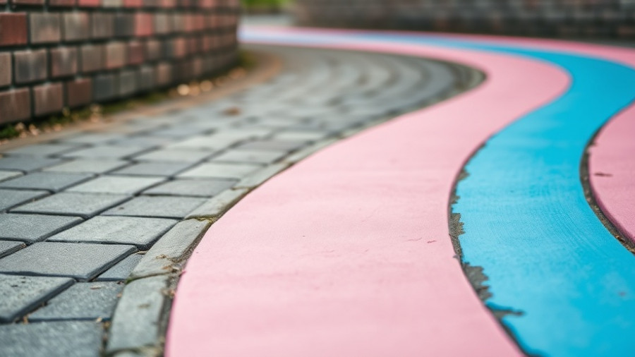 Colorful sidewalk representing transgender pride, Selbstbestimmungsgesetz theme.