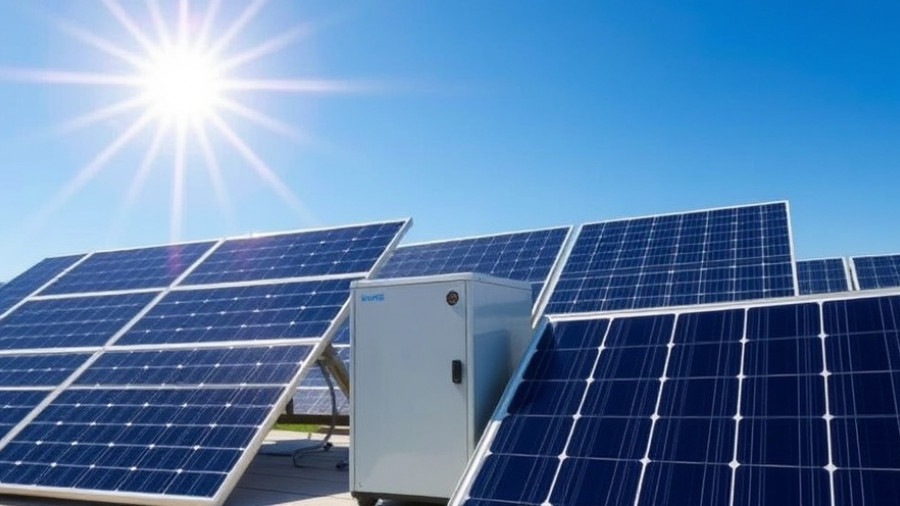 Balkonkraftwerk kaufen - Solar panels and unit in sunny sky