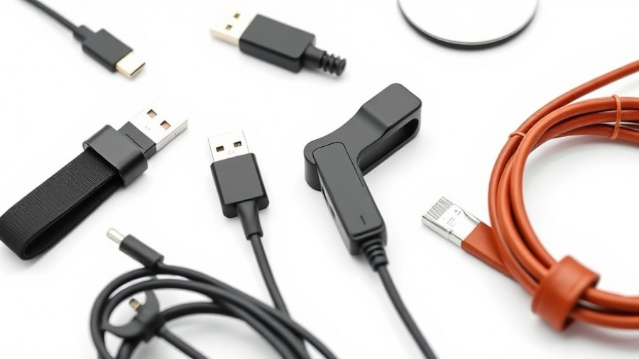 Kabel-Organizer bei Amazon: variety of cable organizers on white background.