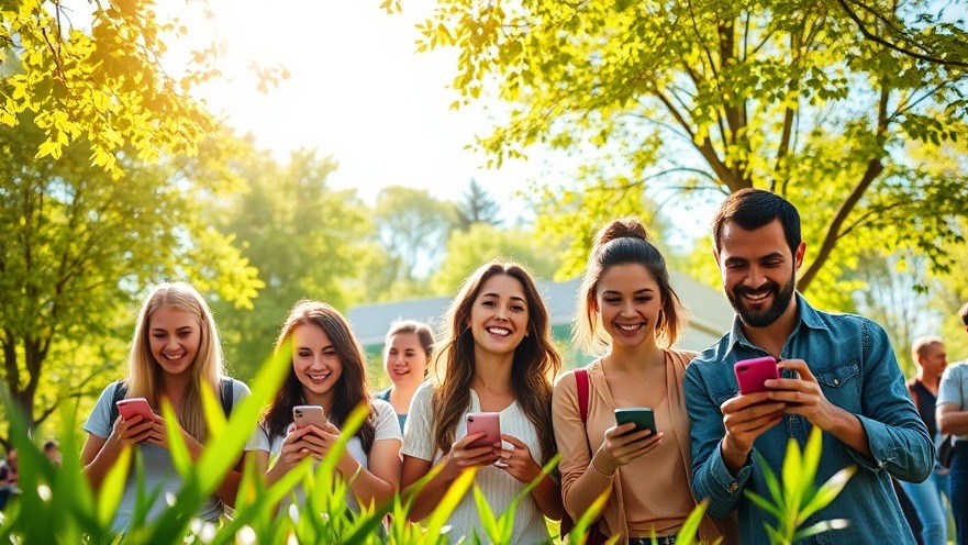 Menschen genießen Mobilfunkversorgung in einem sonnigen Park mit LTE-Station.