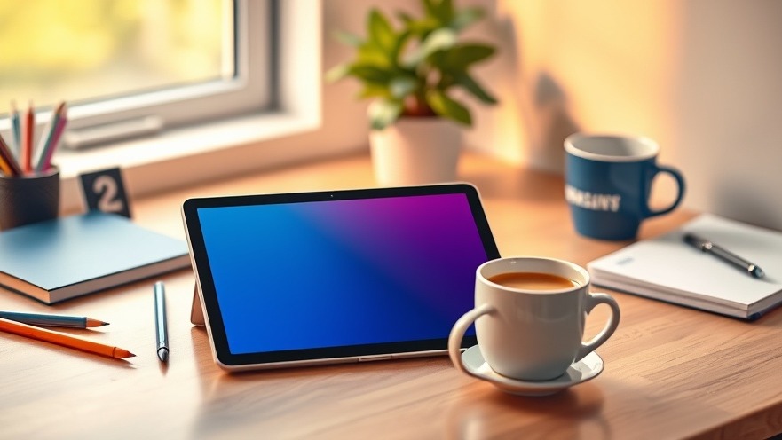 Samsung Tablets on a modern desk, showcasing vibrant Tablet Angebote and digital security.