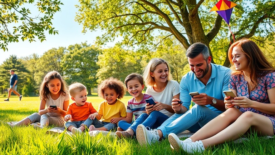 Familien picnic im Park, Mobilfunkversorgung unterstützt digitale Zukunft in Stormarn.