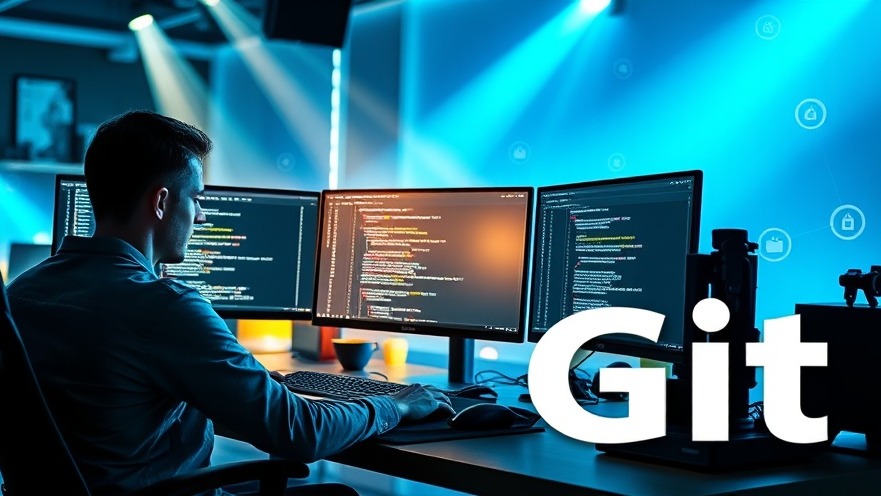 Developer coding with Zed Editor Git in a vibrant workspace, featuring Git icons.