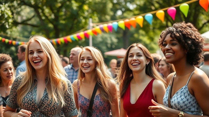 Diverse group enjoying a local festival in Stormarn, celebrating Gemeinschaft and Nachbarschaft.
