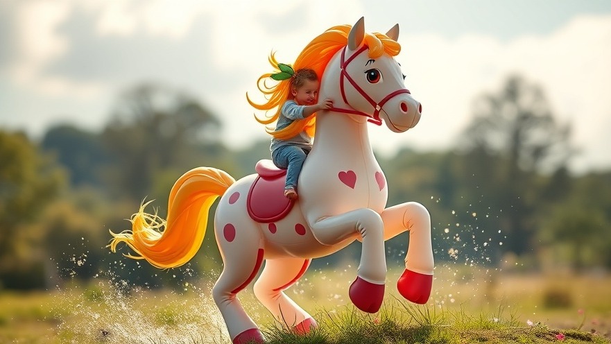 Buntes Gummipferd für motorische Entwicklung, kinderfreundliches Design, spielerisches Lernen.