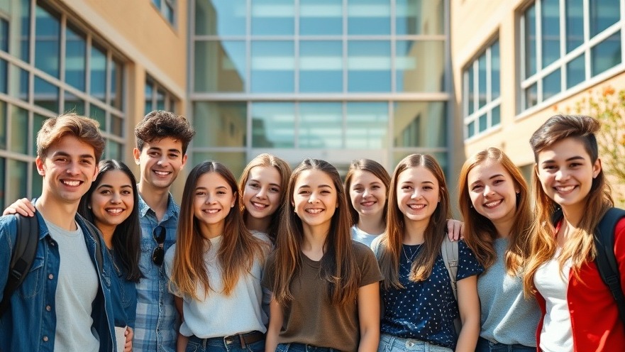Smiling students at a modern school, reflecting Bürgerengagement Stormarn.