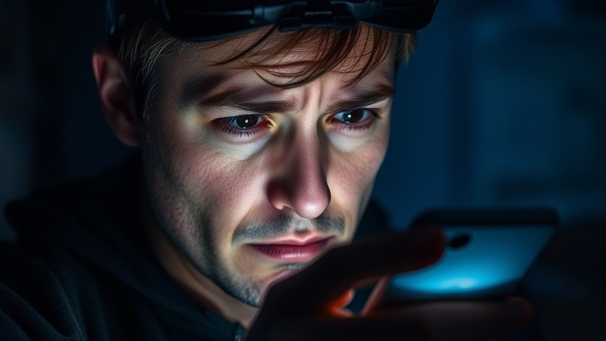 Worried individual in dim light, concerned about Überwachung and Datensicherheit.