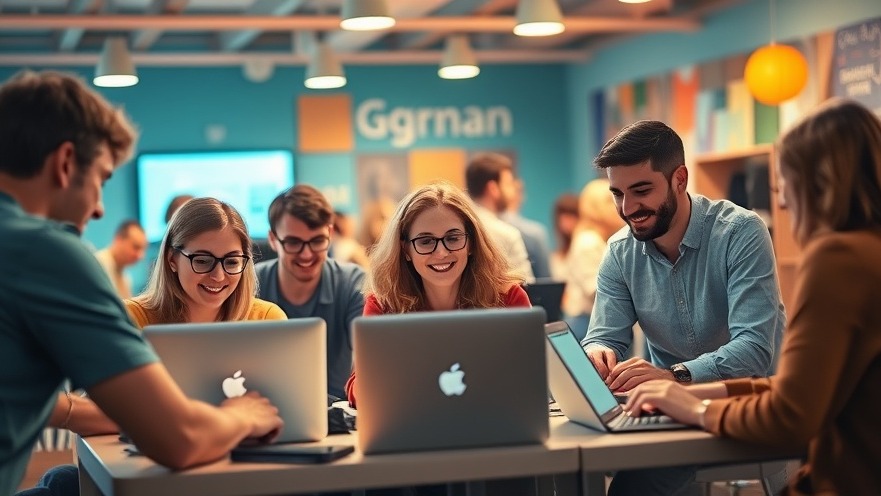 Diverse German community engaging with Open Data and Bürgerengagement in a warm, collaborative space.