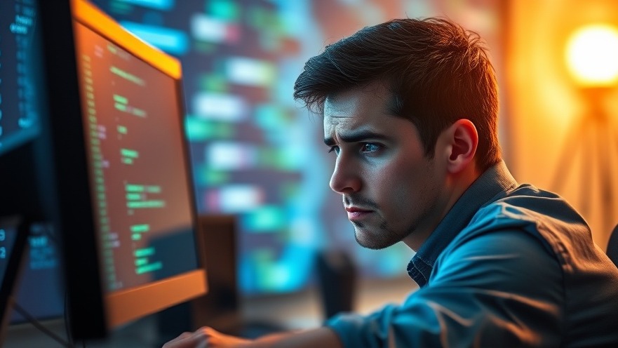Concerned individual at a computer desk, reflecting on Datenschutz Windows and cyber-schutz.