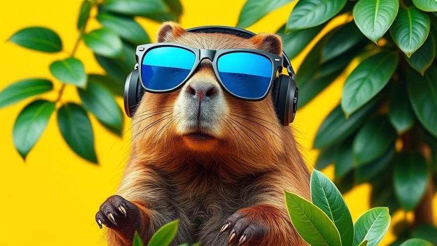 Photorealistic capybara plush toy in vibrant setting, ideal for Kinderentwicklung.