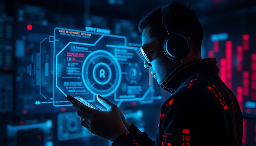 Abstract sci-fi image of spying software in Android apps.