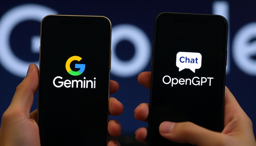 Switch from Gemini to ChatGPT on Android shown on phones.