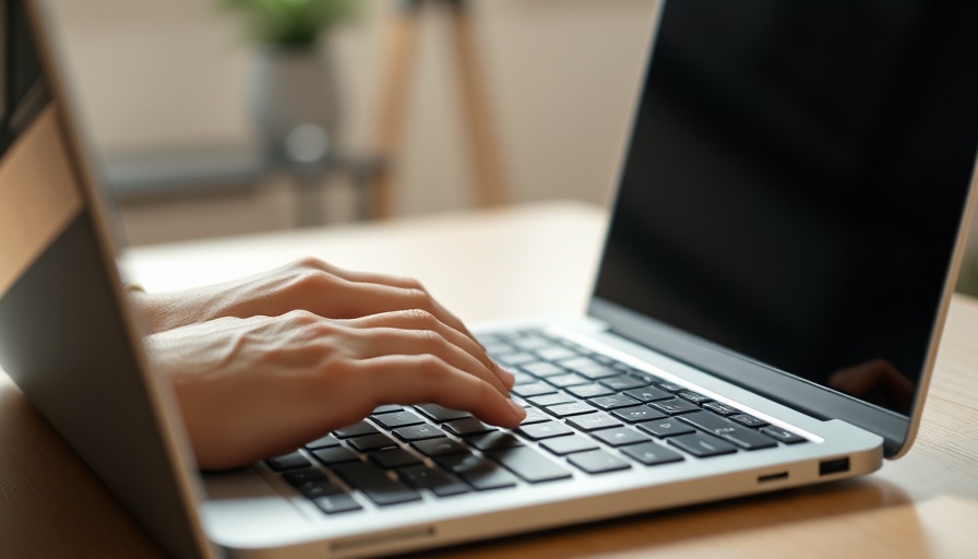 Hands typing on laptop keyboard, Datenschutz in Deutschland concept.