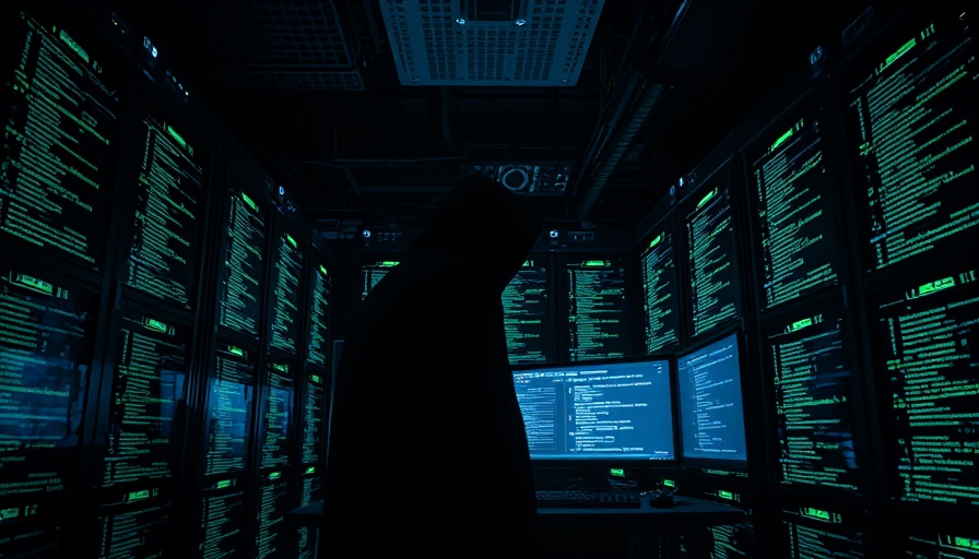 Hackerangriff und Datenschutzverletzungen in digital server room.