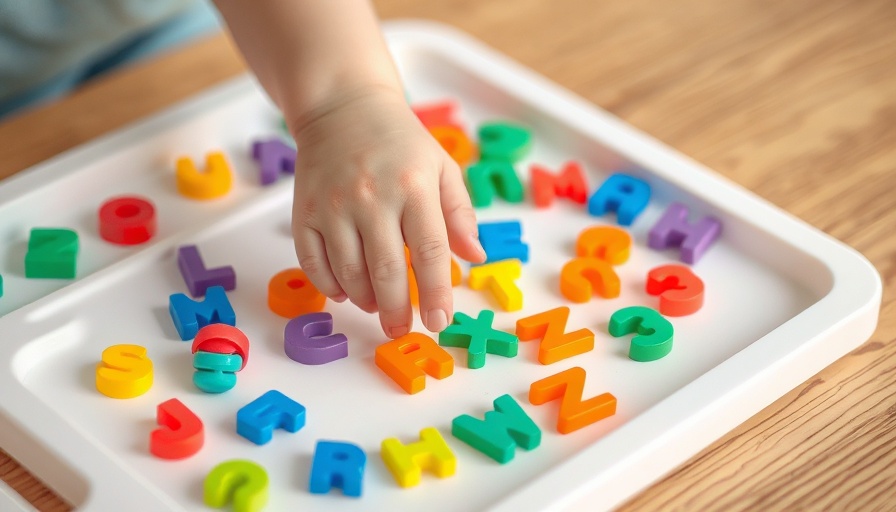 Child using PlayTRAY with letter forms from Inspire My Play