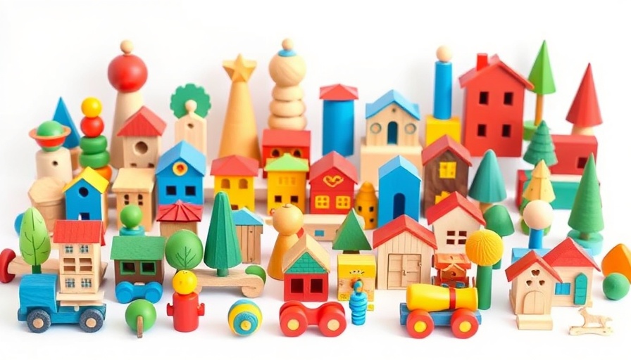 Colorful wooden toys as gift ideas under 30 Euro.