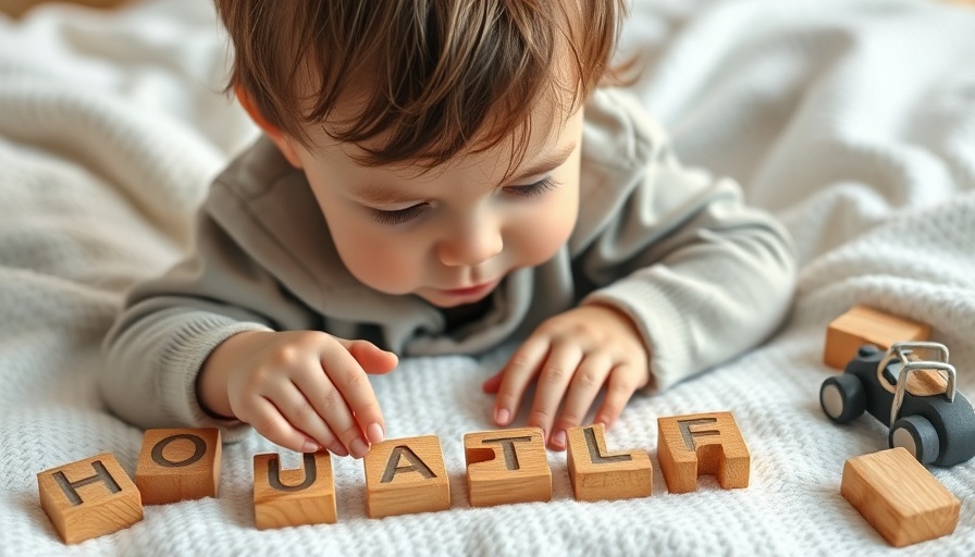 Unterschied zwischen Holzspielzeug und Montessori-Spielzeug: child with wooden letters.