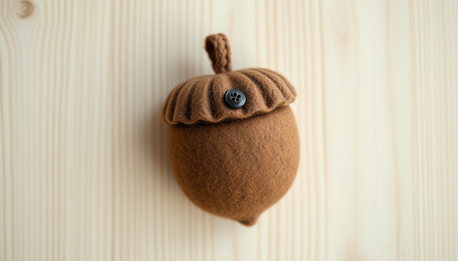 Sewing project Akornbeutel für Kinder, brown felt pouch with button.