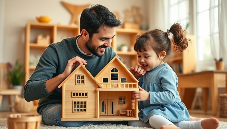 Father and daughter enjoying indoor games with toys in a cozy room.