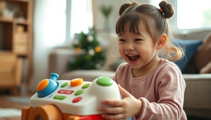 Young girl playing with educational toy promoting environmental responsibility.